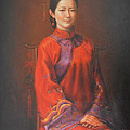 ORIGINAL CLASSIC PORTRAIT OIL PAINTING WOMAN ART - BEAUTIFUL CHINESE BRIDE GIRL