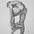 original drawing sketch charcoal pencil gay interest man art  on paper #11-17-14
